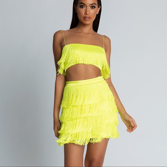 fringe skirt set